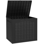 Outsunny Coffre de rangement extérieur 97L avec poignées encastrées, malle de rangement extérieur étanche 56 x 41 x 50 cm, noir