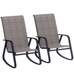 Outsunny Set of Two Rocking Garden Chairs - Light Brown