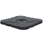 Outsunny Conjunto de 4 Pesos Rellenables con Agua o Arena de HDPE para Sombrillas con Base Cruzada 50x50x7,5 cm c/u Negro