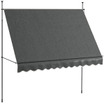 Outsunny Toldo Manual Retráctil para Balcón 300x120x210-300 cm con Manivela Altura Ajustable Impermeable y Anti-UV Gris Oscuro