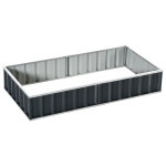 Outsunny Huerto Urbano 174x90x30 cm Arriate de Jardín de Acero Incluye Guantes Jardinera Macetero Rectangular para Cultivos Plantas Flores para Terraza Balcón Exterior Gris