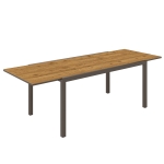 Outsunny Mesa de Refeição Extensível Mesa de Jardim Ajustável com Bordo de Alumínio para 6-8 Pessoas 160/240x90x74 cm Marrom