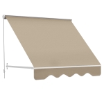 Outsunny Toldo Retráctil de Exterior con Marco de Aluminio Ángulo Ajustable Protección UV e Impermeable 180x70 cm Beige