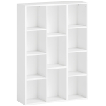 HOMCOM Estantería de Almacenaje con 11 Compartimentos Diseño Vertical u Horizontal para Libros Decoración 74,3x24x106 cm Blanco