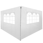 Outsunny 2 Paredes Parte Laterales para Carpa 2,95x2 m Lado Parasol de Gazebo Tela Oxford con Ventana Medidas Apto para 3x3 3x6 Blanco