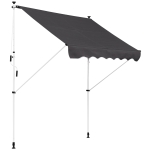 Outsunny Toldo Manual Retráctil 200x150x170-280 cm para Balcón y Terraza con Altura Ajustable con Manivela Gris