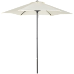 Outsunny Parasol de Terraza con Mástil de Aluminio Techo de Ventilación y Poste Desmontable Impermeable para Patio Beige