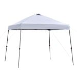 Outsunny Cenador Plegable 3x3m Carpa de Jardín con Bolsa de Transporte con Ruedas Impermeable y Marco de Acero Gazebo para Exterior Fiestas Camping Blanco