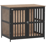 PawHut Dog Crate Furniture with Anti-Chew Resistant Mesh, Anti-Escape Single Door, for Medium Dogs, 80 x 55 x 72 cm