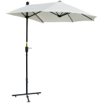 Outsunny Umbrelă Semicirculară Dublă de Perete cu Deschidere cu Manivelă și Suport în Cruce, 200x190x240 cm, Crem