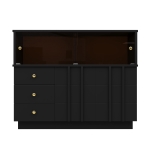 Anrichte Küchenschrank 120x33x95 cm - Sideboard modern Design, großer Stauraum für Esszimmer und Wohnzimmer, Schwarz