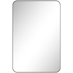 HOMCOM 90 x 60cm Curved Bathroom Mirror - Black