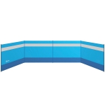 Outsunny Corta Vento para Campismo de 4 Painéis 725x140 cm com Painel Superior Transparente Postes de Aço Estacas e Bolsa de Transporte Azul