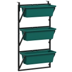Outsunny Jardinieră de Exterior Verticală cu 3 Ghivece din Plastic cu Orificii de Drenaj, 56x42x100 cm, Verde