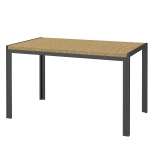 Outsunny Table de jardin rectangulaire 4 personnes en acier et plateau résine tressée PE effet rotin, dim. 120L x 70l x 72H cm