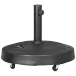Outsunny Bază pentru umbrelă de 23,5 kg, cu 2 manivele și roți, din rășină și oțel, Ø53x41 cm, neagră