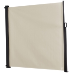 Outsunny Toldo Lateral Retráctil 350x180 cm Pantalla Enrollable Mampara de Privacidad y Protección Solar Beige