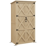Outsunny Armadio da giardino casetta rimessa per attrezzi 90L x 54,5P x 161/168,5H cm 2 ripiani tetto bitumato impermeabile legno pino autoclave