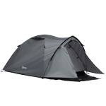 Outsunny Tienda de camping para 2-3 personas tienda cúpula impermeable ligera ventilada 2 puertas ventanas fibra de vidrio poliéster PE