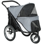PawHut Cochecito para Perros 3 Ruedas Plegable con Bolsillo de Almacenamiento Cojín Suave Correa de Seguridad Gris