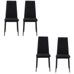 HOMCOM Set 4 Stühle Gepolstert für Wohnzimmer oder Esszimmer, Moderne Küchenstühle, aus Metall und Schwarzem Stoff