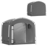 Outsunny Tenda per biciclette rifugio per biciclette portatile per 3-4 biciclette con 2 tasche laterali 205 x 140 x 188 cm grigio scuro