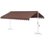 Outsunny Tenda da sole autoportante inclinabile con manovella, 4,5x3,4 m, Marrone