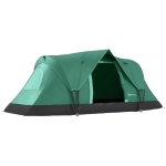 Outsunny Cort de Camping pentru 4 Persoane Impermeabil cu Protecție UV, Ferestre și Stâlpi, 4.55x2.3x1.8 m, Verde