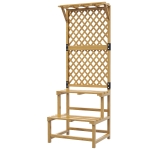 Outsunny Suporte para Plantas de Madeira com Treliça Suporte para Vasos de 2 Níveis para Jardim Pátio 60x50x166 cm Madeira