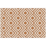Outsunny Tapete de Exterior Reversível de Plástico Impermeável para para Varanda Pátio Campismo Praia 182x274cm Marrom e Branco