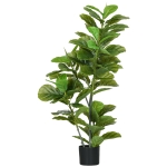 HOMCOM Planta Artificial Ficus 110 cm Planta Artificial com 90 Folhas Musgo e Vaso Planta Artificial Decorativa para Interior e Exterior Verde
