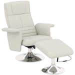 HOMCOM Sillón masajeador con otomana, respaldo reclinable, 78 x 95 x 88 cm, Crema