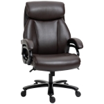 Vinsetto kantoorstoel directiestoel gamestoel draaistoel kantelfunctie dikke bekleding ergonomisch design in hoogte verstelbaar PU leer bruin 72x83x114-122 cm