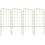 Outsunny Conjunto de 4 Treliças de Jardim Suportes para Plantas Trepadeiras com Estrutura de Aço para Frutas Flores 40x90 cm Verde