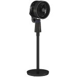 HOMCOM Pedestal Air Circulation Fan with Oscillating, Light Off, Black