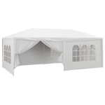 Outsunny Tenda de Jardim 583x293 cm Tenda para Festas com 4 Janelas 2 Portas com Fecho de Correr 6 Paredes Laterais  Branco