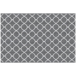 Outsunny Tapete de Exterior Moderno Reversível e Impermeável para Varanda Campismo Praia 182x274cm Cinza e Branco