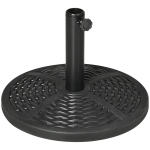 Outsunny Base de Chapéu de Sol Redonda Suporte para Chapéu de Sol Preenchido de Cimento Peso 9,5 kg para Mastros de Ø38/48 mm Preto