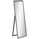 HOMCOM Espelho de Pé 50x150 cm Espelho de Corpo Inteiro com Estrutura em Veludo e Suporte para Sala de Estar Dormitório Cinza