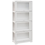 HOMCOM Vitrine Branco de 4 Níveis para Sala de Estar Anti-Tombo 59x30x139 cm com Portas Abatíveis de Acrílico Colecionador