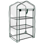 Outsunny Estufa de Jardim de 3 Níveis Estufa de Terraço com 3 Prateleiras para Cultivo de Plantas Flores 59x39x127 cm Transparente