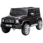 HOMCOM Carro Elétrico BENZ G500 Todo-o-Terreno com Bateria 12V Veículo Elétrico com Música Buzina Velocidade 3-5 km/h Preto