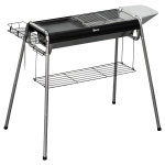 Outsunny Barbecue a Carvão Portátil com Grelha de Aço Inoxidável Prateleira para Temperos e Prateleira de Armazenamento 96x61x72 cm Preto