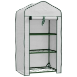 Outsunny Estufa de Jardim de 3 Níveis Estufa de Terraço com 3 Prateleiras para Cultivo de Plantas Flores 59x39x127 cm Branco