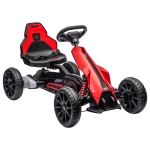 HOMCOM Go Kart Elétrico para Crianças Kart a Bateria 12V Velocidade Ajustável 3-5 km/h e Cinto de Segurança 100x58x58,5 cm Vermelho