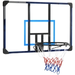 SPORTNOW Tabela de Basquetbol de Parede Cesta de Basquetebol para Exterior 113x61x73 cm Azul e Preto