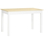 HOMCOM Mesa de Sala de Jantar de Madeira Retangular para 4-6 Pessoas Estilo Moderno 119x70x76 cm Carvalho e Branco
