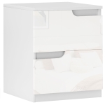HOMCOM Mesa de Cabeceira Moderna Mesa de Cabeceira com Gavetas Mesa Auxiliar para Dormitório Sala de Estar 40x40x48 cm Branco
