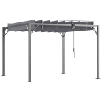 Outsunny Pérgola 3x3 m para Jardim com Desenho de Lâminas Superiores Giratórias até 135° Proteção UV 50+ para Pátio Terraço Cinza