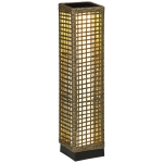 Outsunny Candeeiro Solar de Vime Sintético com Luzes LED Ligar/Desligar Automático para Varanda Pátio 15,5x15,5x69cm Marrom Areia